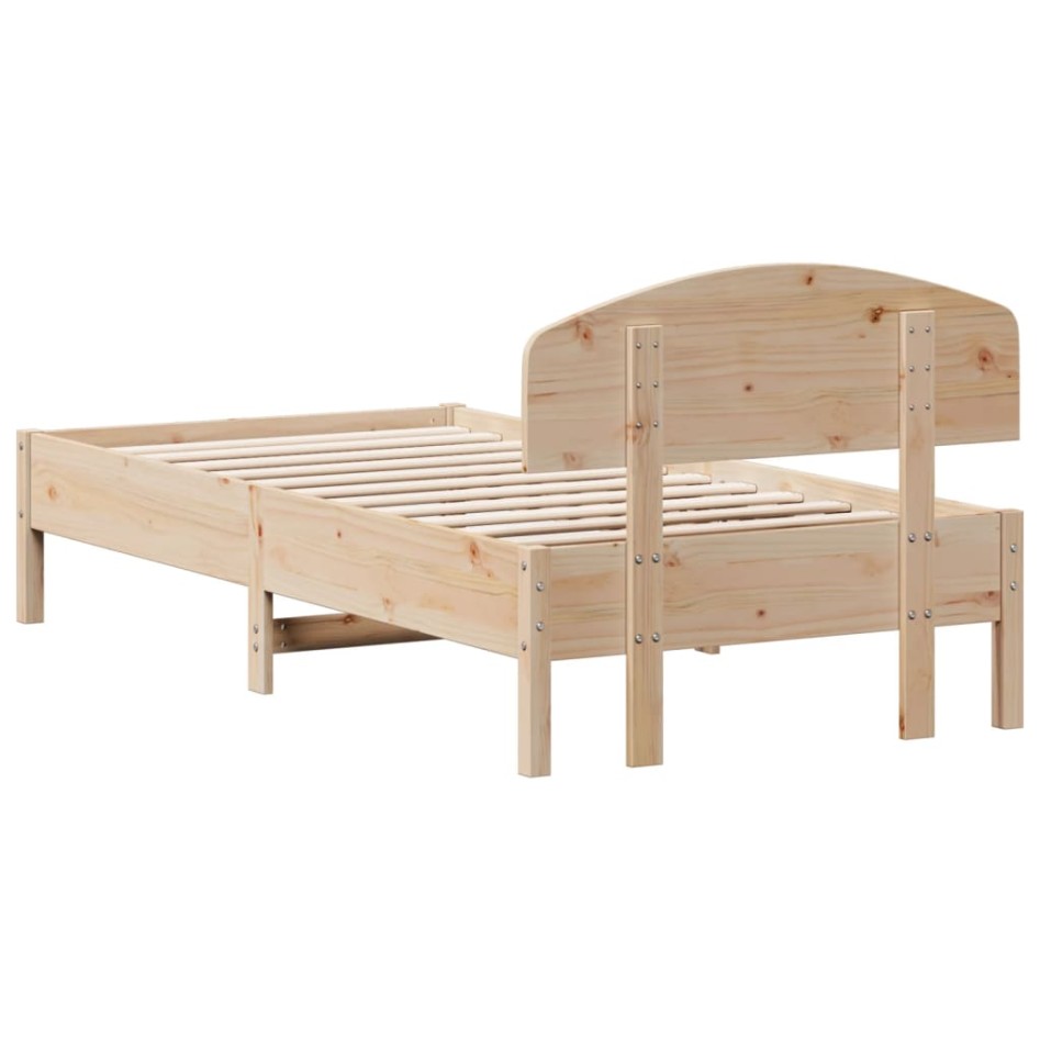 Estructura de cama sin colchón madera maciza de pino 90x190