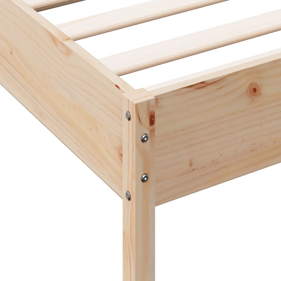Estructura de cama sin colchón madera maciza de pino 90x190