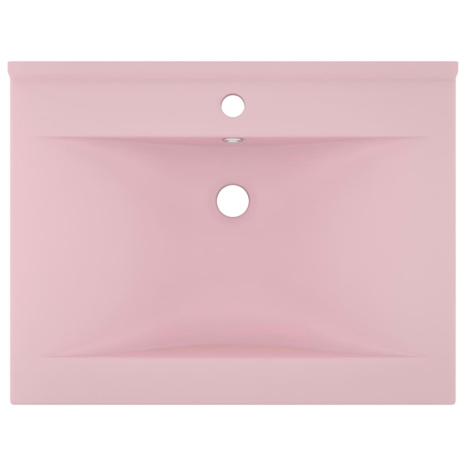 Lavabo de lujo con grifo cerámica 60x46 cm rosa