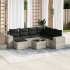 Set de sofás de jardín 8 pzas y cojines ratán sintético