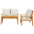 Set de muebles para jardín 3 piezas con cojines madera