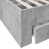 Cama con cajones madera ingeniería gris hormigón 100x200