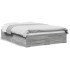 Cama con cajones madera ingeniería gris Sonoma 120x190