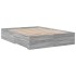 Cama con cajones madera ingeniería gris Sonoma 120x190