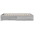 Cama con cajones madera ingeniería gris Sonoma 120x190
