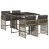 Set comedor de jardín 5 piezas con cojines ratán sintético
