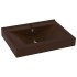 Lavabo de lujo agujero de grifo cerámica marrón oscuro 60x46