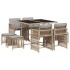 Set comedor de jardín 9 pzas con cojines ratán sintético