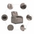 Sillón reclinable eléctrico tela gris
