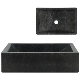 Lavabo de mármol negro con brillo 45x30x12