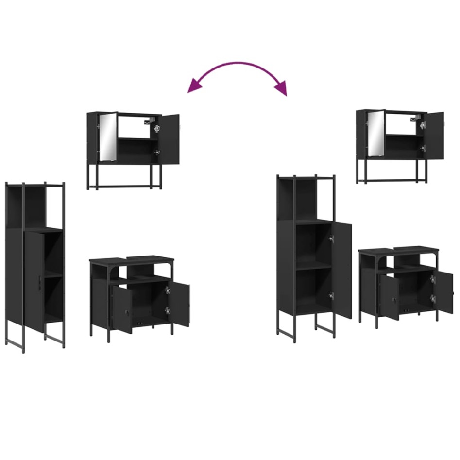 Juego de muebles de baño 3 pzas madera contrachapada