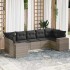 Set de sofás de jardín 7 pzas con cojines ratán PE gris