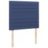 Cama box spring con colchón y luces LED tela azul 120x190