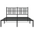 Estructura cama sin colchón con cabecero metal negro 140x200