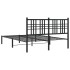 Estructura cama sin colchón con cabecero metal negro 140x200