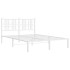 Estructura cama sin colchón con cabecero metal blanco