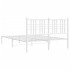 Estructura cama sin colchón con cabecero metal blanco