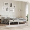Estructura cama sin colchón con cabecero metal blanco 183x213cm