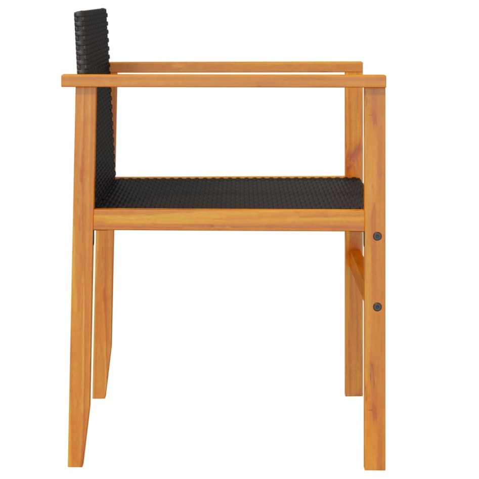 Sillas de jardín 2 uds madera maciza y ratán sintético