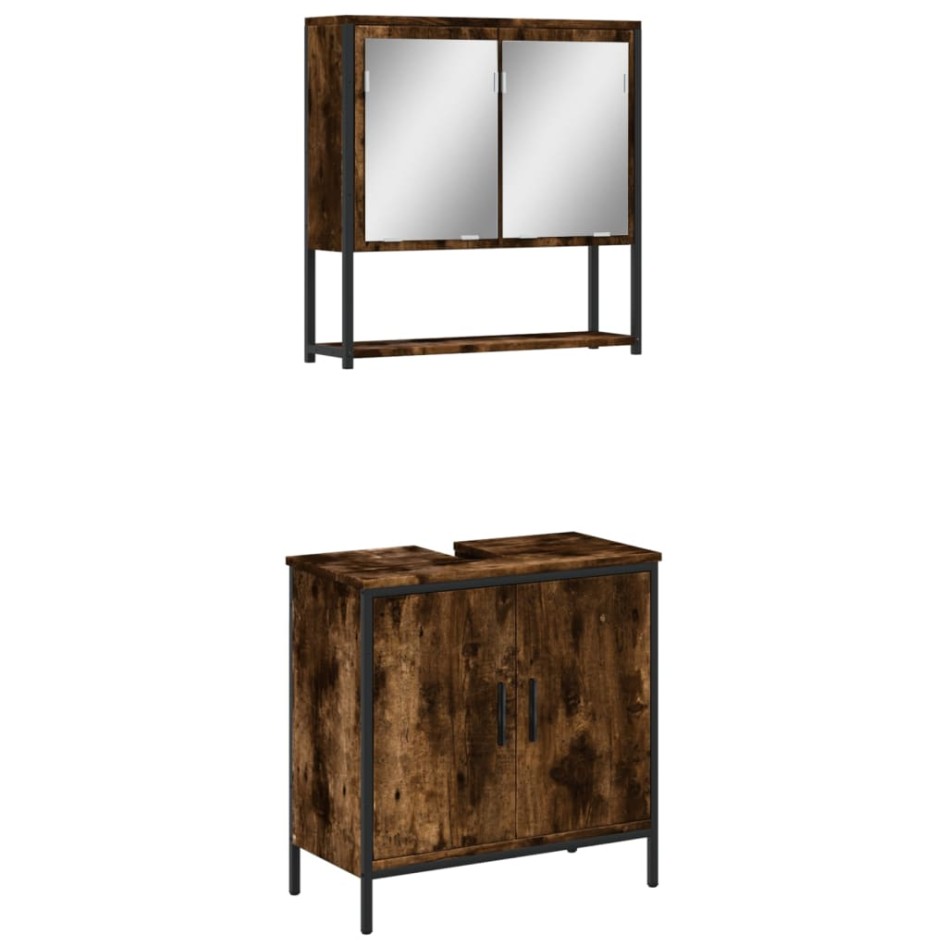 Set de muebles baño 2 pzas madera contrachapada roble