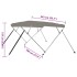 Toldo bimini de 4 arcos gris 243x196x137