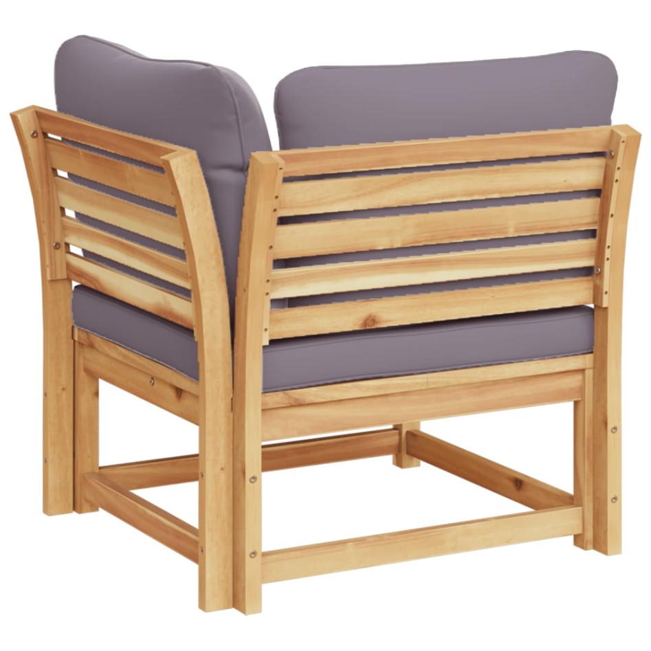 Sofá de jardín de esquina y cojines acacia maciza 73x73x65