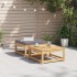 Taburete de jardín con cojines madera maciza de