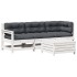 Set muebles jardín 4 pzas con cojines madera maciza pino