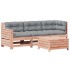 Juego de muebles jardín 4 pzas y cojines madera abeto