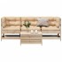 Juego de muebles de jardín 4 pzas y cojines madera maciza