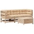 Juego de muebles de jardín 4 pzas y cojines madera maciza