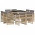 Set comedor de jardín 9 pzas con cojines ratán sintético
