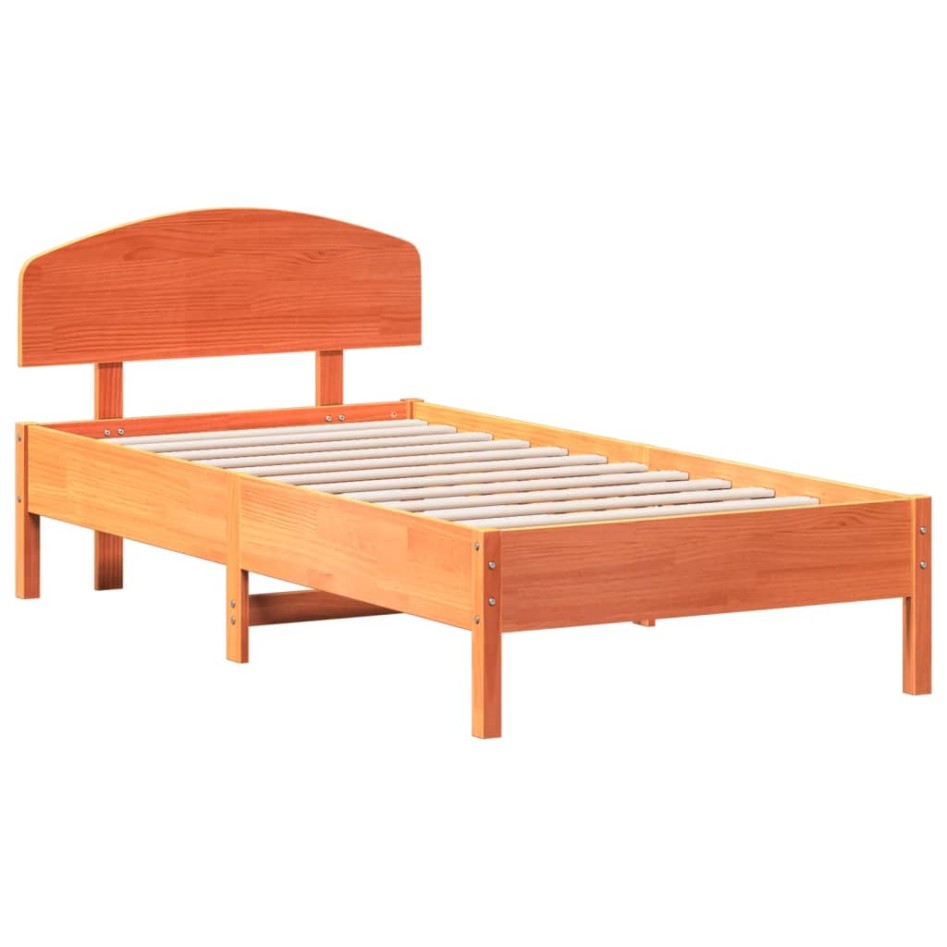 Estructura de cama sin colchón madera maciza marrón 90x190