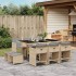 Set comedor de jardín 11 pzas con cojines ratán sintético