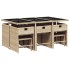Set comedor de jardín 11 pzas con cojines ratán sintético