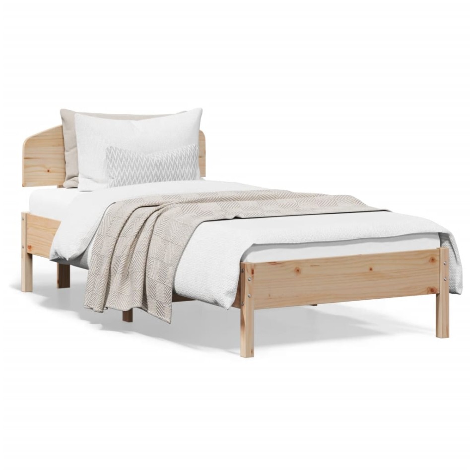 Estructura de cama sin colchón madera maciza de pino 90x200