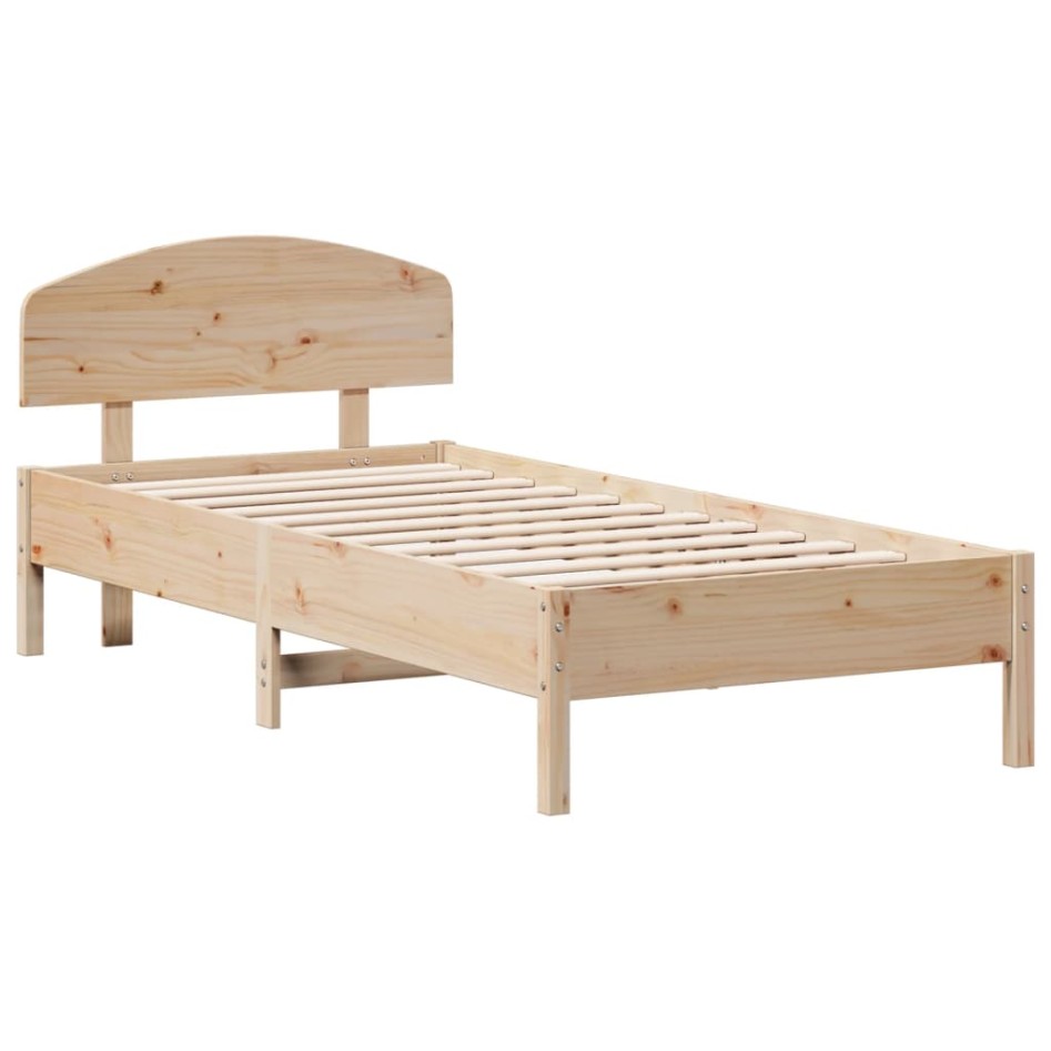 Estructura de cama sin colchón madera maciza de pino 90x200