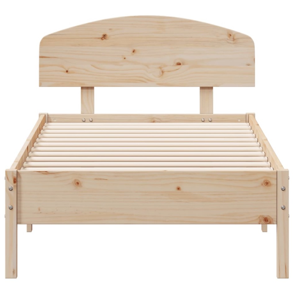 Estructura de cama sin colchón madera maciza de pino 90x200