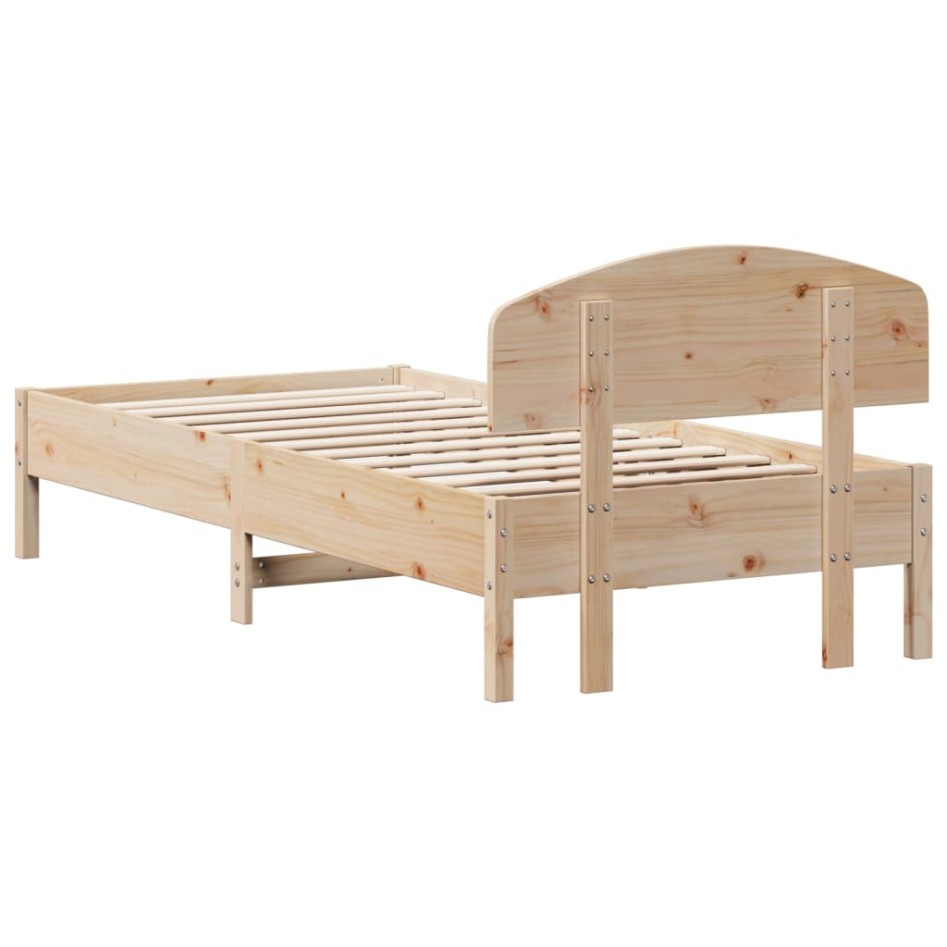 Estructura de cama sin colchón madera maciza de pino 90x200