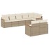 Juego de sofás de jardín con cojines beige 8 pzas ratán