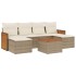 Set sofás de jardín 7 piezas y cojines ratán sintético