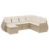 Set sofás de jardín 7 piezas y cojines ratán sintético