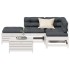 Set muebles jardín 5 pzas con cojines madera maciza pino