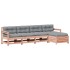 Juego de muebles jardín 5 pzas y cojines madera abeto