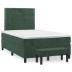 Cama box spring con colchón terciopelo verde oscuro 120x190 cm