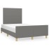 Estructura de cama sin colchón tela gris oscuro 120x190