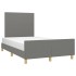Estructura de cama sin colchón tela gris oscuro 120x190
