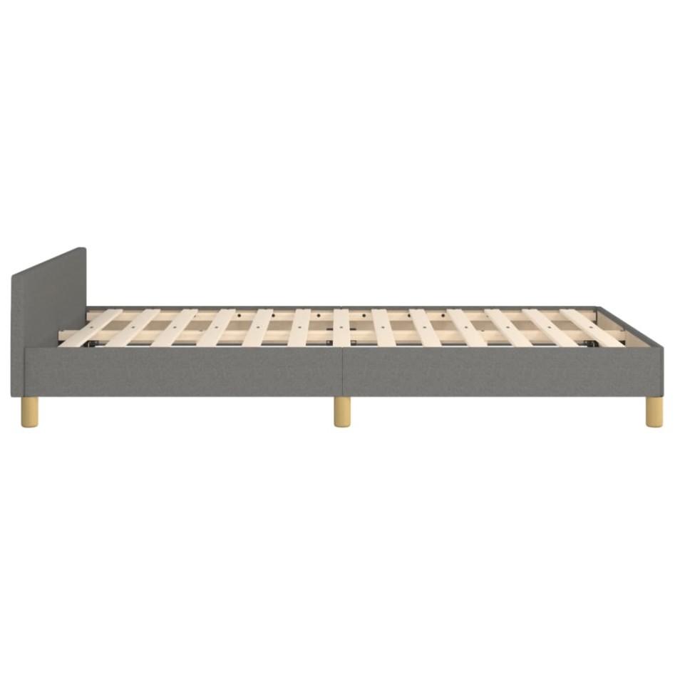 Estructura de cama sin colchón tela gris oscuro 120x190