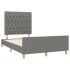 Estructura de cama sin colchón tela gris oscuro 120x190