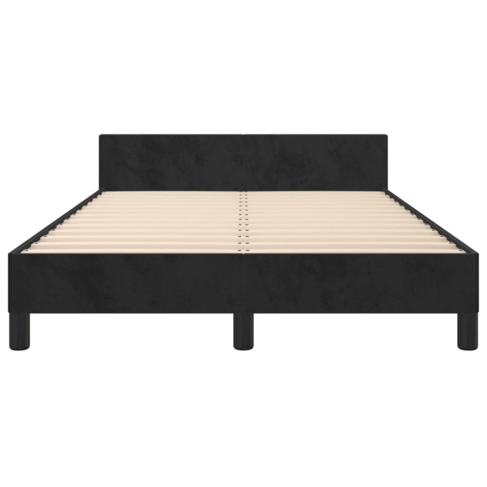 Estructura de cama sin colchón terciopelo negro 120x190